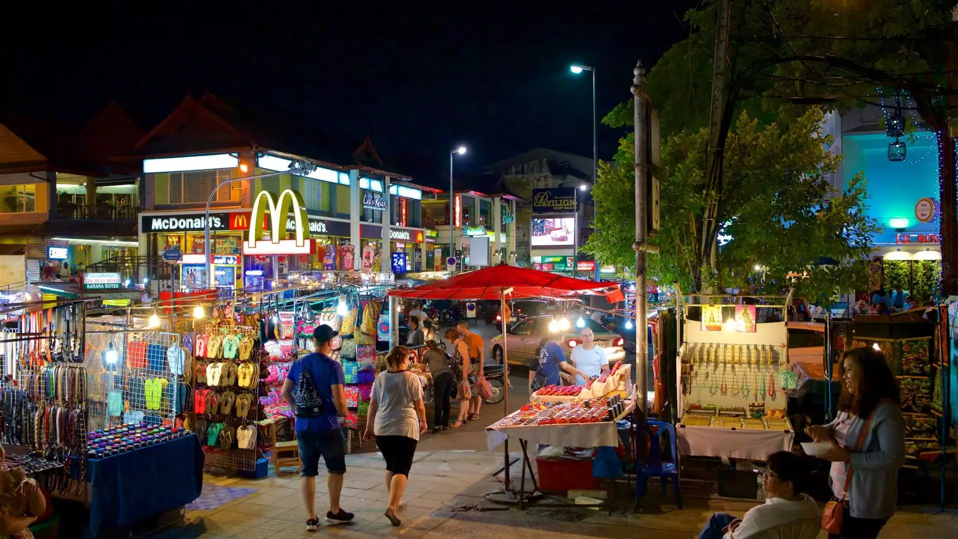 Chiang Mai Night Bazaar On Chiang Mai In Thailand