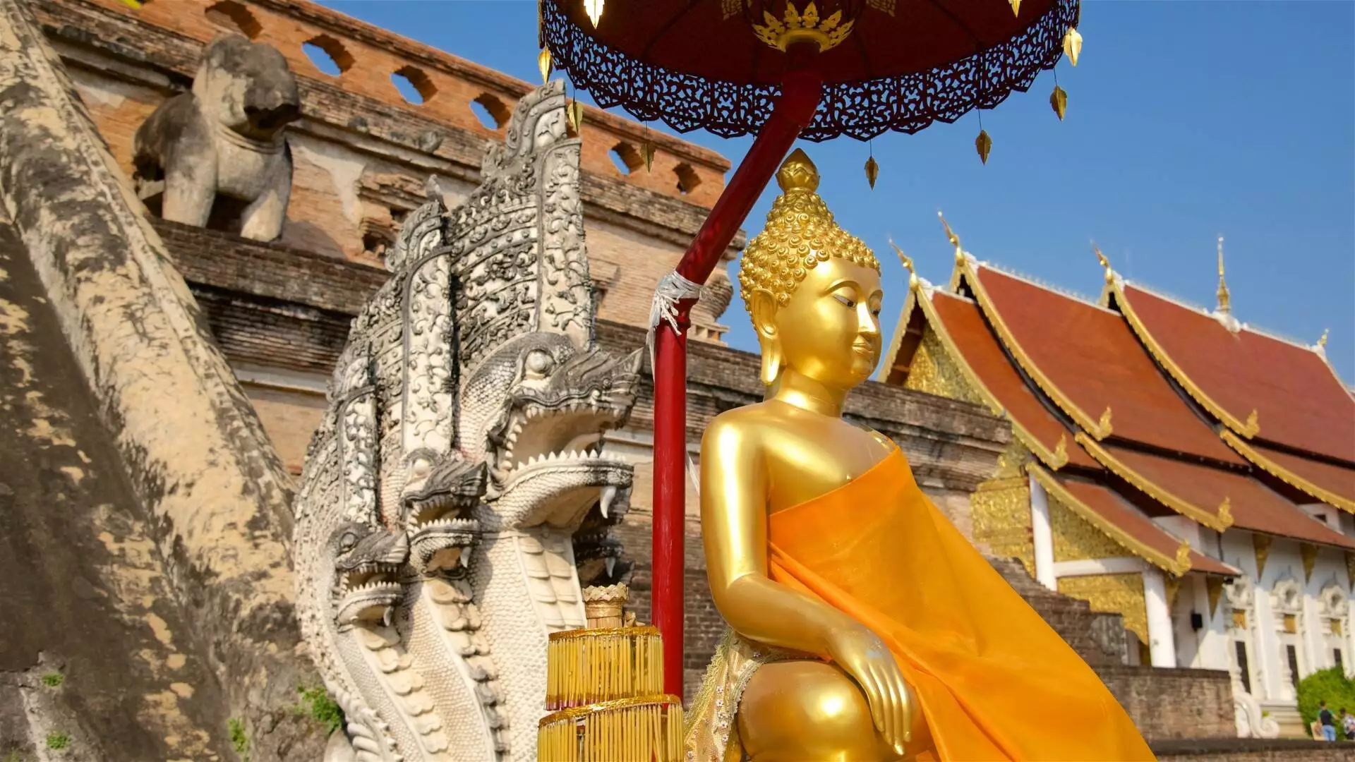 Wat Chedi Luang On Chiang Mai In Thailand