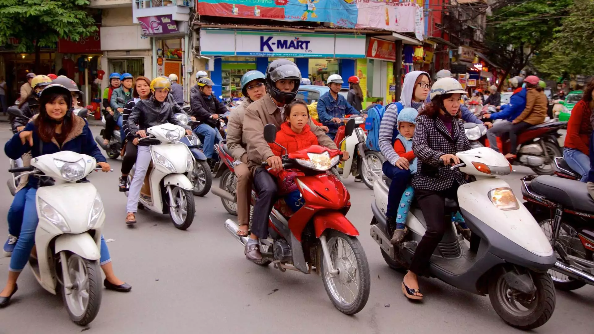Hang Gai Street On Hanoi In Vietnam