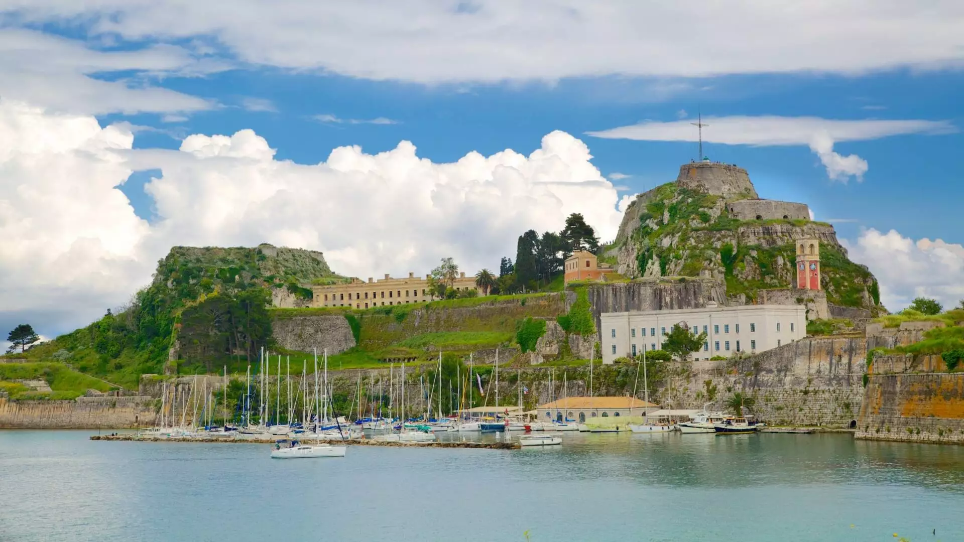 Port Of Corfu On Corfu Island In Greece