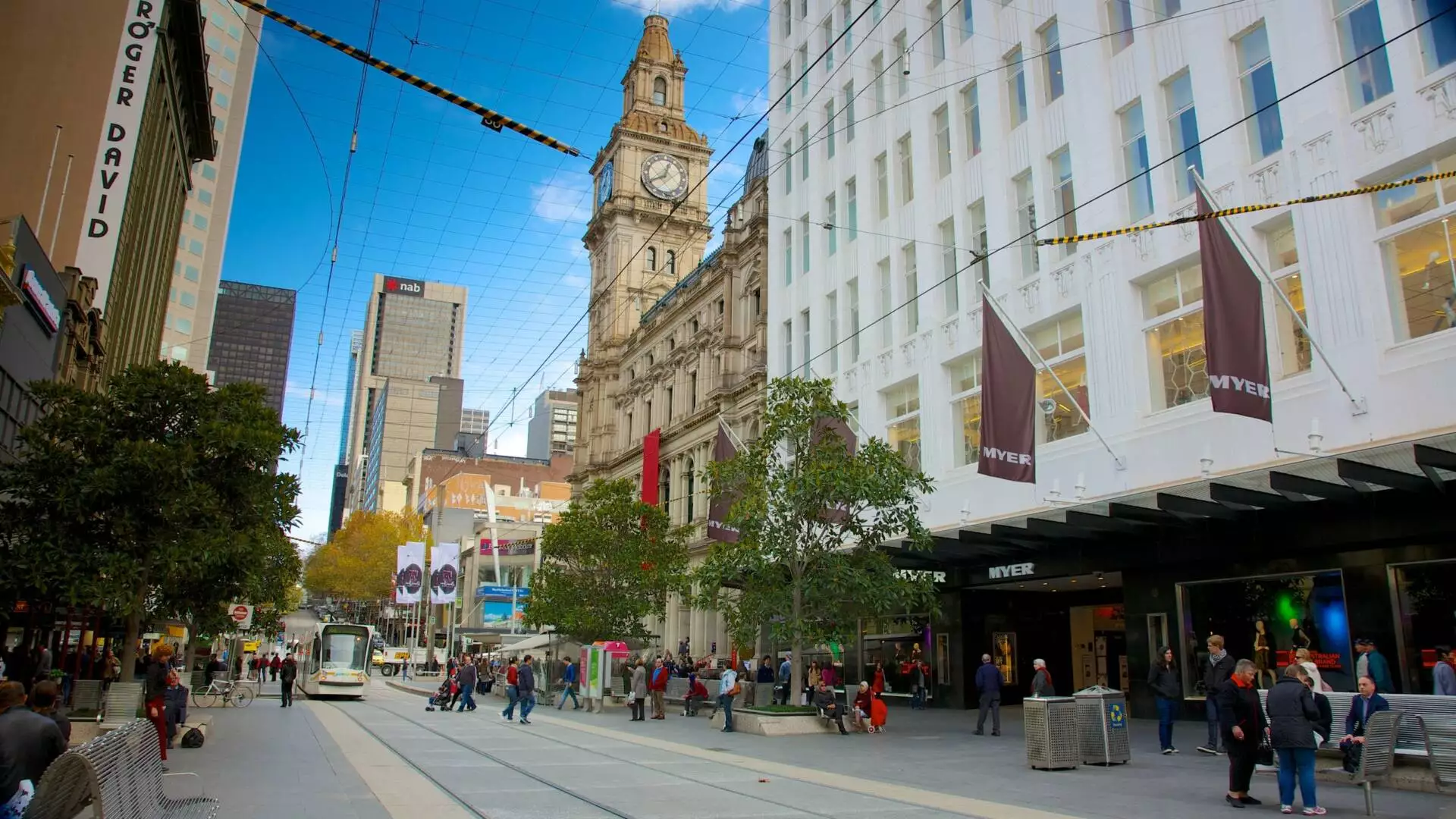 Bourke Street Mall On Melbourne In Australia
